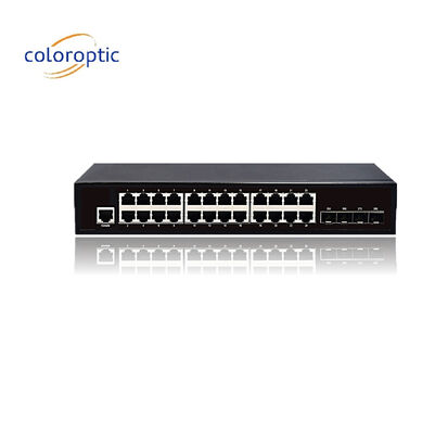 3 Lapisan 24 Port Core Network Switch 10/100/1000M 4*GE SFP Ethernet Uplink