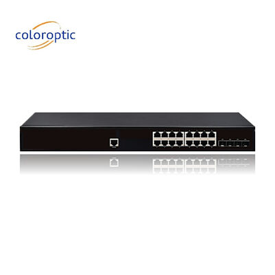 IEEE802.3 Lapisan 2 POE Switch 16 4GE SFP Port 10/100/1000M 1 Konsol Otomatis MDI/MDIX