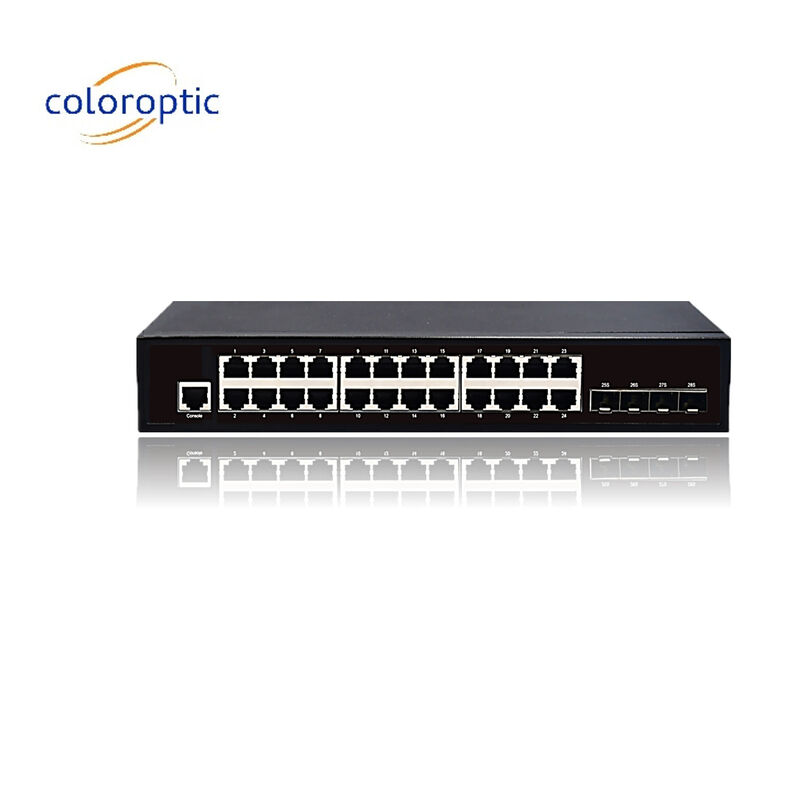 3 Lapisan 24 Port Core Network Switch 10/100/1000M 4*GE SFP Ethernet Uplink