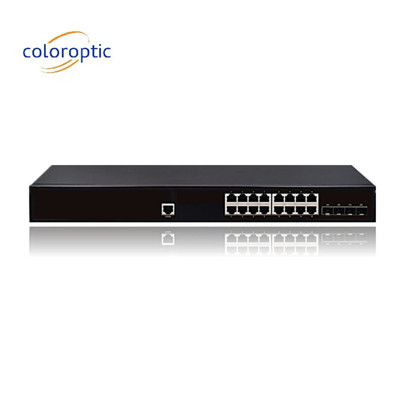 IEEE802.3 Lapisan 2 POE Switch 16 4GE SFP Port 10/100/1000M 1 Konsol Otomatis MDI/MDIX