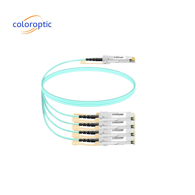 40Gb/s QSFP+ hingga 4 x 10Gb/s SFP+ Active Optical Cable (AOC) Breakout MSA Standar Compliant